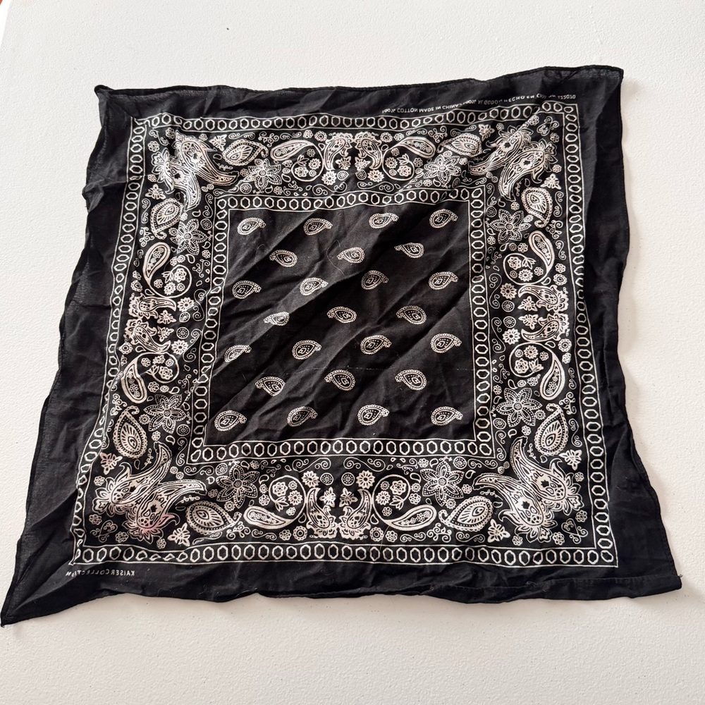 Black Paisley Bandana Scarf